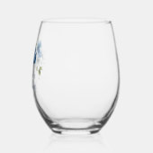 ダスティブルーフローラブライダルシャワー パーソナライズされた ステムなしワイングラス (左)