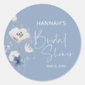 ダスティブルーフローラブライダルシャワー ラウンドシール (正面)