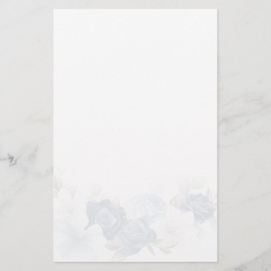 ダスティブルーフローラブライダルシャワー 便箋 (裏面)