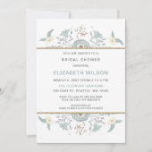 ダスティブルーフローラブライダルシャワー 招待状 (正面)