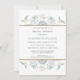 ダスティブルーフローラブライダルシャワー 招待状
