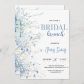 ダスティブルーフローラブライダルシャワー 招待状 (正面/裏面)