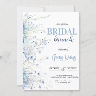 ダスティブルーフローラブライダルシャワー 招待状