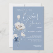 ダスティブルーフローラブライダルシャワー 招待状 (正面)