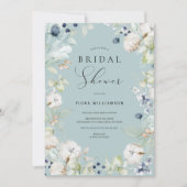 ダスティブルーフローラブライダルシャワー 招待状 (正面)