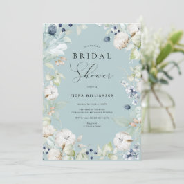 ダスティブルーフローラブライダルシャワー 招待状