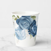 ダスティブルーフローラブライダルシャワー 紙コップ (左)