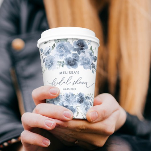 ダスティブルーフローラブライダルシャワー 紙コップ