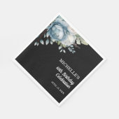 ダスティブルーフローラブラック60誕生日 スタンダードランチョンナプキン (角)