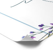 ダスティブルーフローラブーケブライダルシャワー歓迎 ポスター (角)