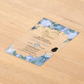 ダスティブルーフローラプリンセスミクリンスキンセアニラ アクリル招待状 (レイダウン)