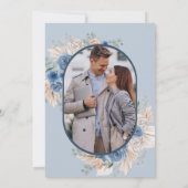 ダスティブルーフローラボーホパンパスフォトブライダルシャワー 招待状 (裏面)