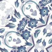 ダスティブルーフローラマンダラ ランバークッション