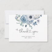 ダスティブルーフローラミニマ結婚リスト感謝していのあなた カード (正面)