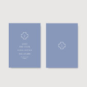 ダスティブルーフローラモノグラム結婚ズフラット セーブザデート