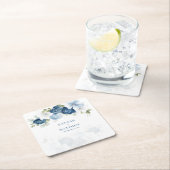 ダスティブルーフローラユーカリ水結婚色の スクエアペーパーコースター (インサイチュ)