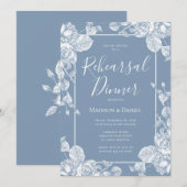 ダスティブルーフローラリハーサルディナー 招待状 (正面/裏面)