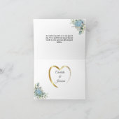 ダスティブルーフローラリースグリーン結婚リー サンキューカード (内部)