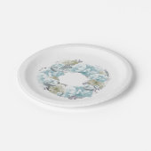 ダスティブルーフローラリース紙プレート ペーパープレート (アングル)