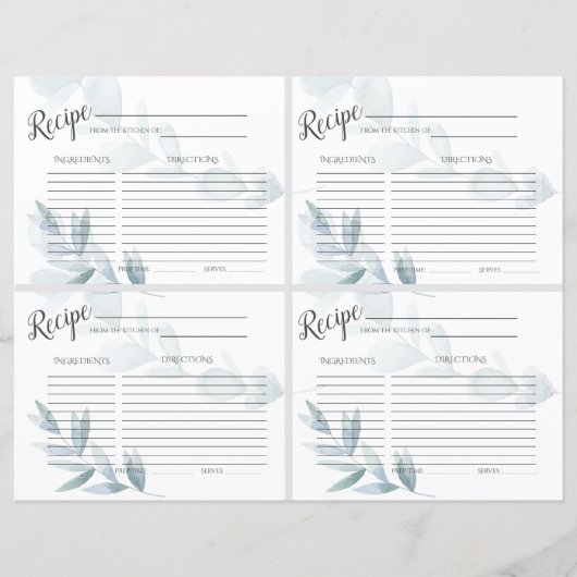 ダスティブルーフローラレシピカード (正面)