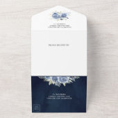 ダスティブルーフローラレースメイスンジャニーブルー結婚ズ オールインワン招待状 (外側)