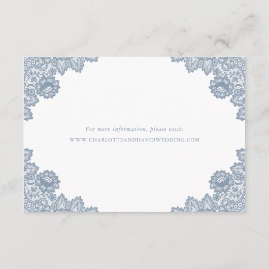 ダスティブルーフローラレース結婚ズアコモデーション エンクロージャーカード (裏面)