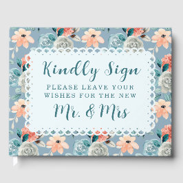 ダスティブルーフローラレース |装飾書道 ゲストブック