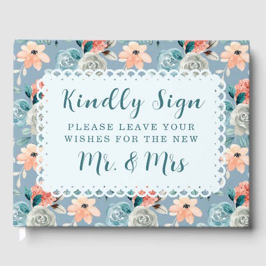 ダスティブルーフローラレース |装飾書道 ゲストブック (正面)