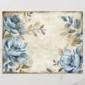 ダスティブルーフローラヴィンテージスクラップブック紙 (裏面)