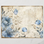 ダスティブルーフローラヴィンテージスクラップブック紙 (正面)