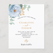 ダスティブルーフローラ予算結婚式招待状 (正面)