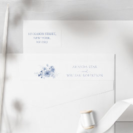 ダスティブルーフローラ差出人住所ラベル ラップアラウンドラベル