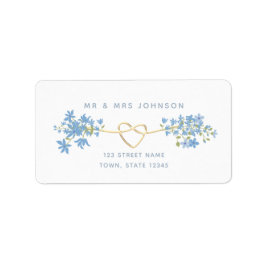 ダスティブルーフローラ差出人住所ラベル ラベル