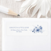 ダスティブルーフローラ差出人住所ラベル ラベル (インサイチュ)