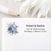 ダスティブルーフローラ差出人住所ラベル ラベル (インサイチュ)