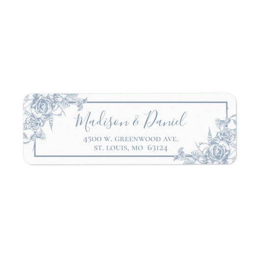 ダスティブルーフローラ差出人住所 ラベル (正面)