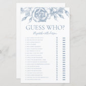 ダスティブルーフローラ推測ブライダルシャワーゲーム (正面/裏面)