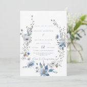 ダスティブルーフローラ春結婚の緑 招待状 (スタンド正面)