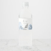 ダスティブルーフローラ水彩ブライダルシャワー ペットボトルラベル (正面)