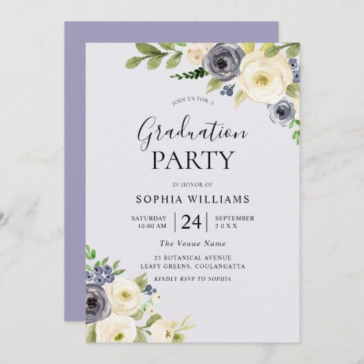 ダスティブルーフローラ海軍卒業党 招待状 (正面/裏面)