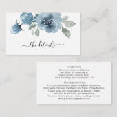 ダスティブルーフローラ石板パステル結婚ズ詳細 エンクロージャーカード (正面/裏面)