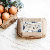 ダスティブルーフローラ素朴スクリプトダックエッグカートン ラベル