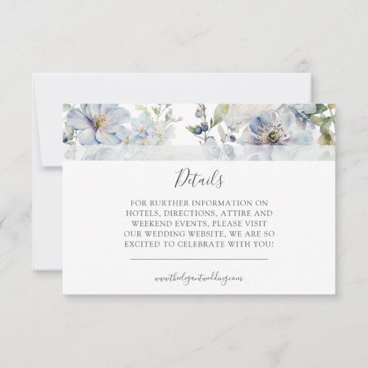 ダスティブルーフローラ結婚のエンクロージャカード 出欠カード (裏面)