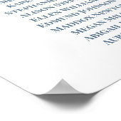 ダスティブルーフローラ結婚のシーティングサイン ポスター (角)