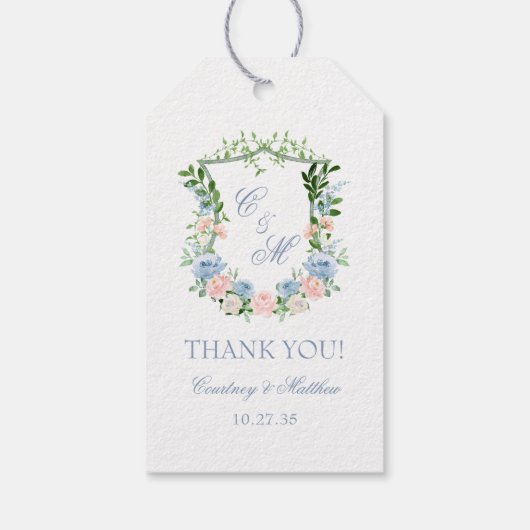 ダスティブルーフローラ結婚クレストありがとう ギフトタグ (裏面)