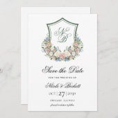 ダスティブルーフローラ結婚クレスト セーブザデート (正面/裏面)