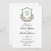 ダスティブルーフローラ結婚クレスト 招待状 (正面/裏面)