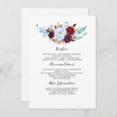 ダスティブルーフローラ結婚ズインフォメーションゲスト エンクロージャーカード (正面/裏面)