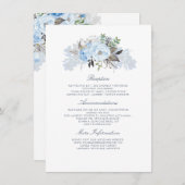 ダスティブルーフローラ結婚ズインフォメーションゲスト エンクロージャーカード (正面/裏面)