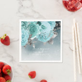 ダスティブルーフローラ結婚ズラグジュアリー スタンダードカクテルナプキン (インサイチュ)